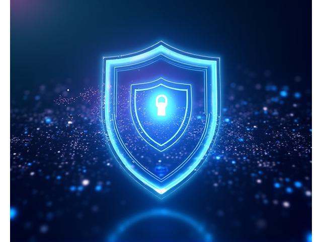 Abstract visual representing a multi-layered digital security framework, with distinct protective shields.